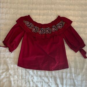Red Off-Shoulder Mexican Top- large